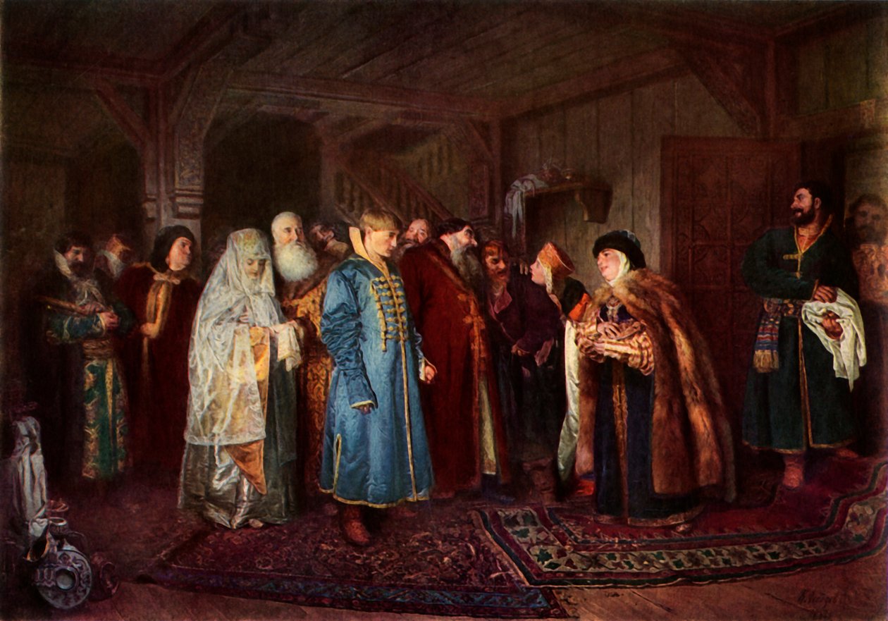 "حفل زفاف بويار" ، 1883 ، 1965. بواسطة كلافدي فاسيليفيتش ليبيديف