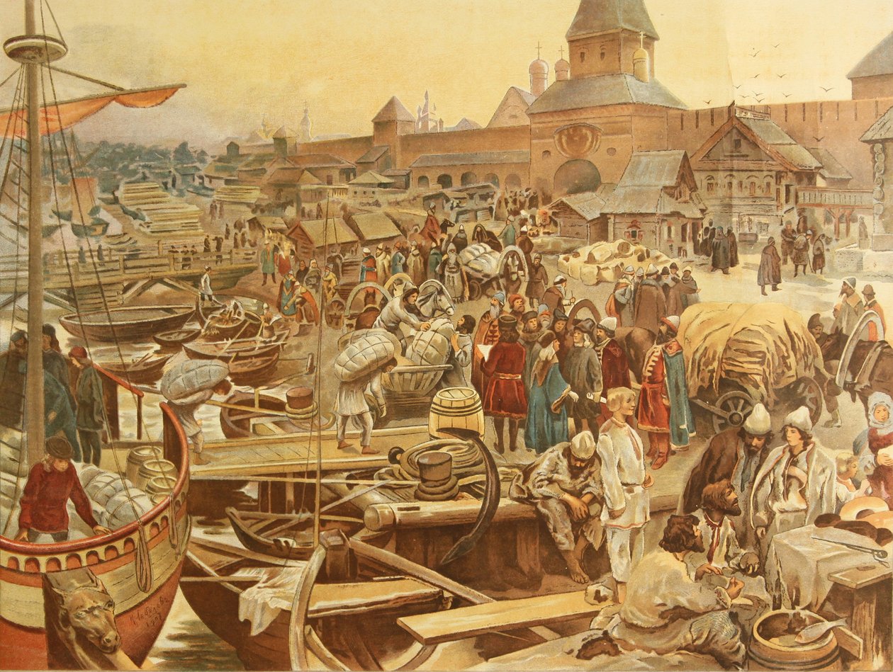 ميناء نوفغورود ، 1907 بواسطة Klavdiy Vasilievich Lebedev