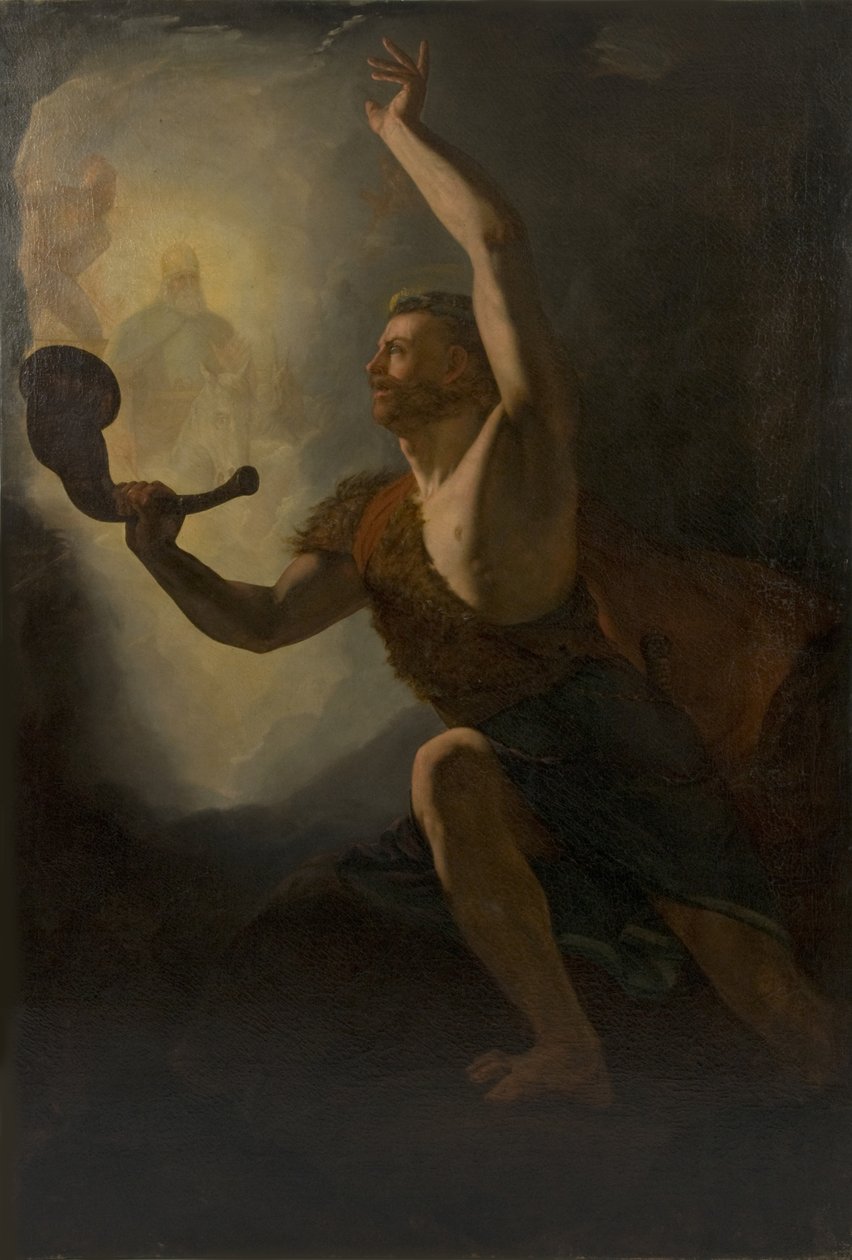 Heimdall يستدعي الآلهة للمعركة ، 1828. بواسطة كنود بايد