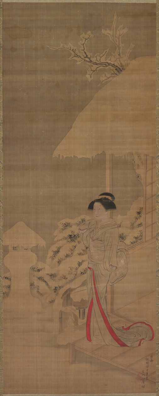 Beauty Bijin in the Snow ، أواخر القرن الثامن عشر وأوائل القرن التاسع عشر. بواسطة كوكان شيبا