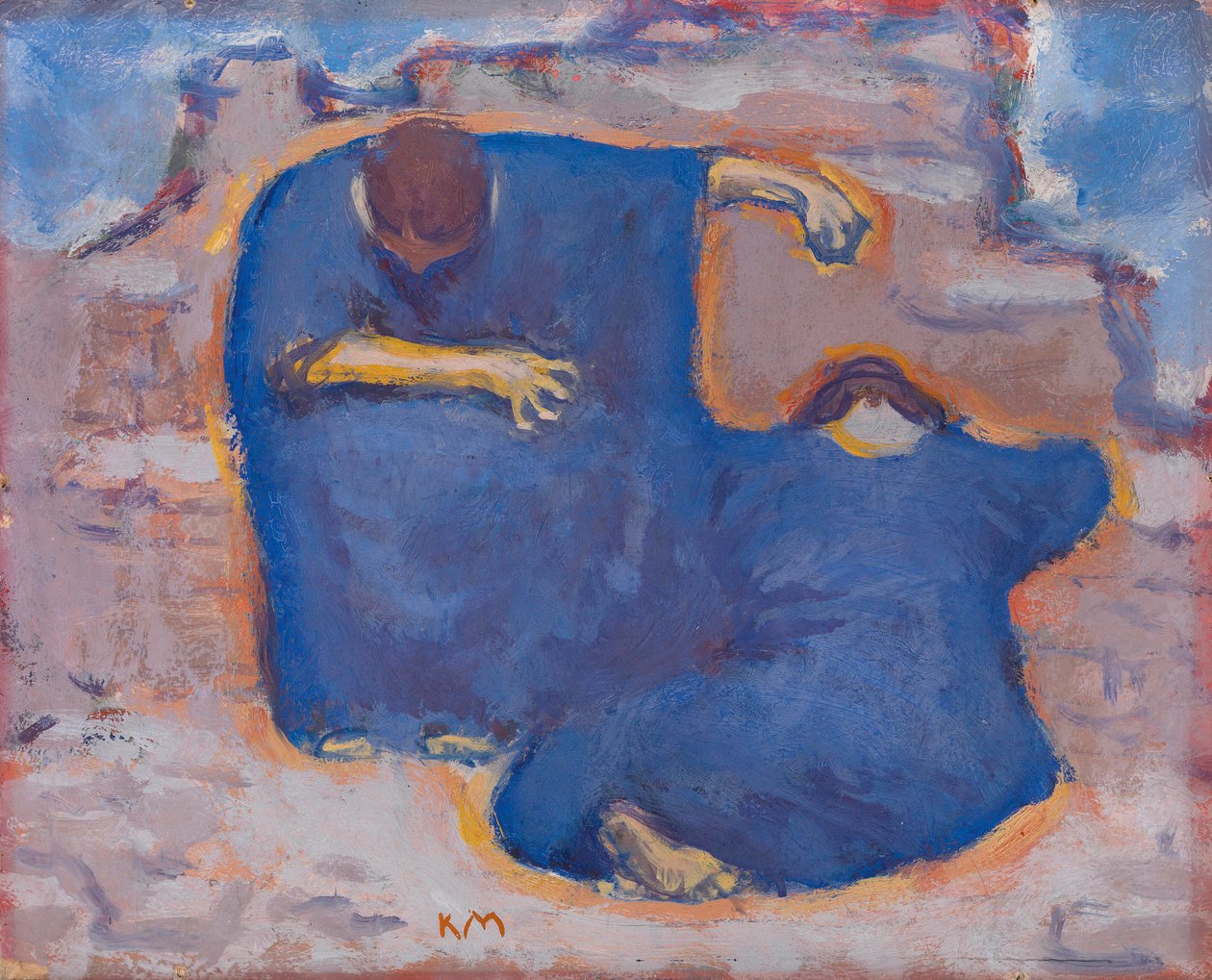 "Pleureuses" (نساء حداد) - لوحة لكولومان موسر (1868-1918) حوالي عام 1913 - زيت على ورق مقوى - مقاس 28x34.5 سم مجموعة خاصة بواسطة كلومان موسر