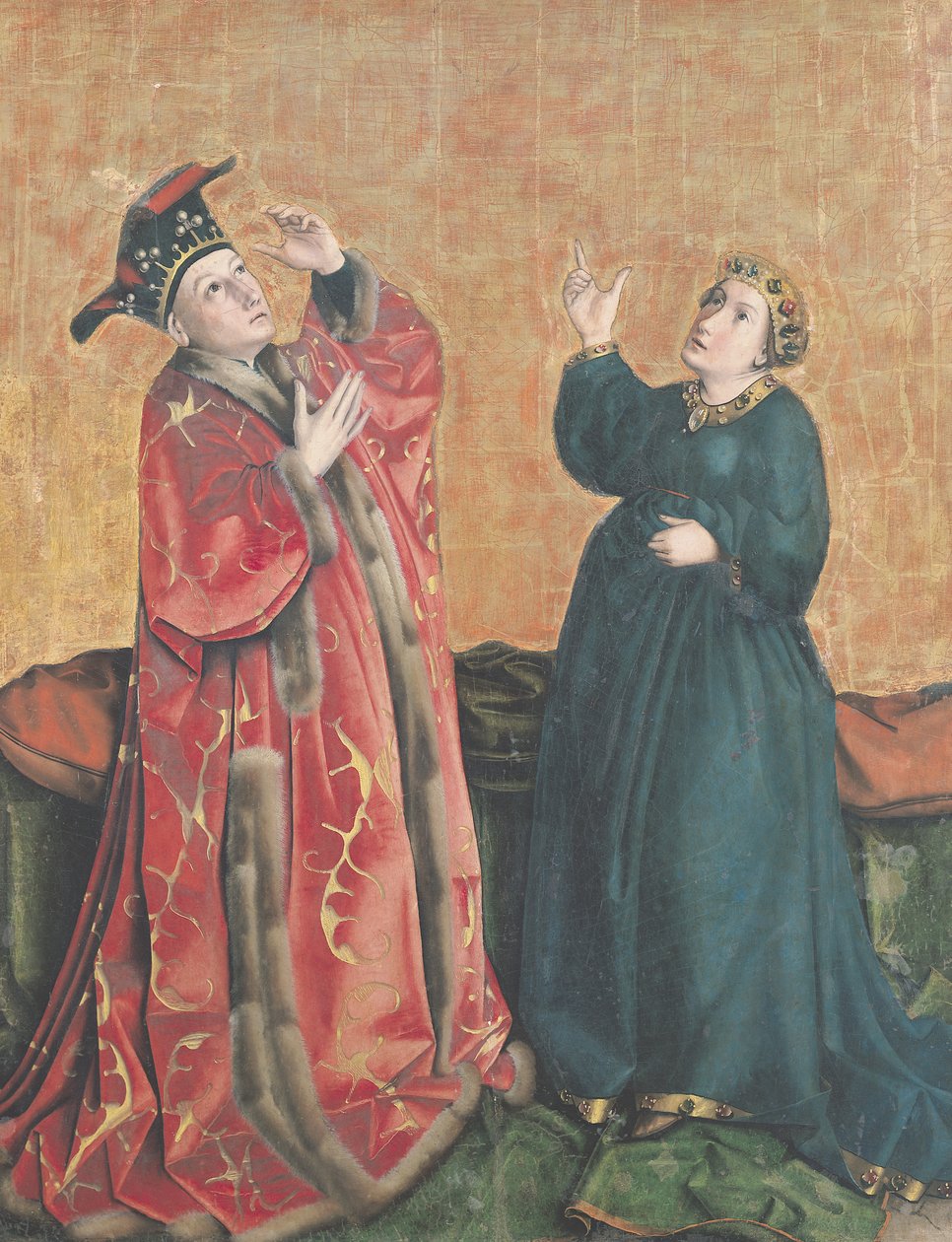الإمبراطور أغسطس (63-14 قبل الميلاد) وتيبورتين العرافة ، من مرآة الخلاص Altarpiece ، c.1435 بواسطة Konrad Jitz