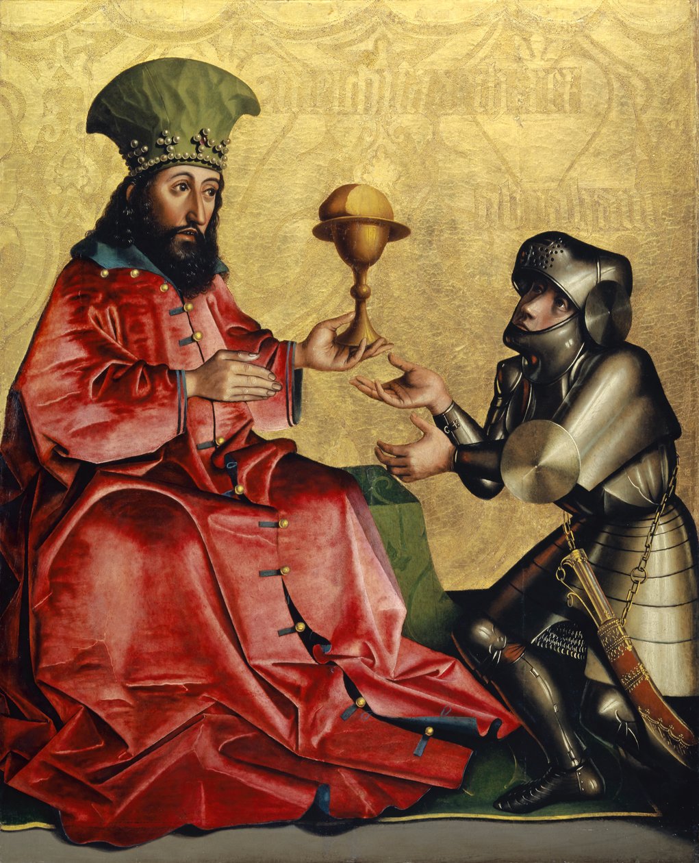 إبراهيم قبل Melchizedek من Heilspiegel Altarpiece ، c.1435 (وسائط مختلطة على لوحة البلوط) بواسطة Konrad Jitz