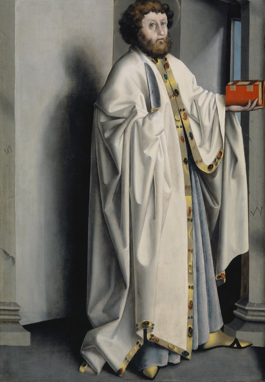 سانت بارثولوميو من Heilspiegel Altarpiece ، c.1435 (وسائط مختلطة على لوحة البلوط) بواسطة Konrad Jitz