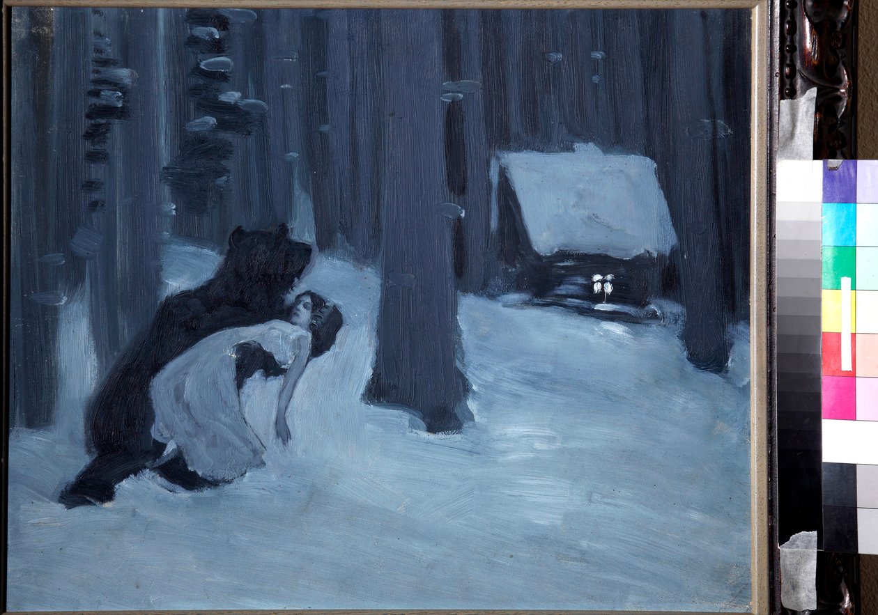 "Le reve de Tatiana" (حلم تاتيانا) رسم توضيحي لـ "Eugene Oneguine" للرومان d