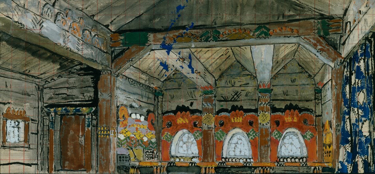 تصميم المسرح لأوبرا الأمير إيغور من تأليف أ. بورودين ، 1914 بواسطة كونستانتين ألكسيفيتش كوروفين