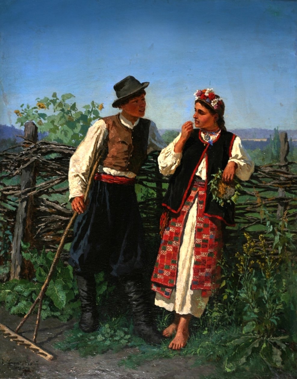 في سور السياج 1863 بواسطة كونستانتين الكسندروفيتش تروتوفسكي