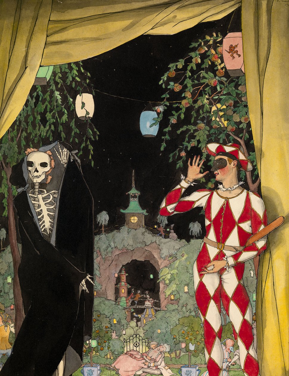 Harlequin and Death ، 1918 بواسطة كونستانتين أندرييفيتش سوموف