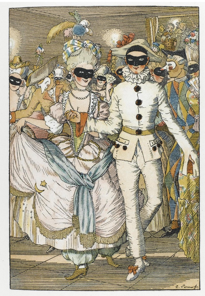 رسم توضيحي لكتاب كتاب الماركيز بواسطة كونستانتين أندرييفيتش سوموف