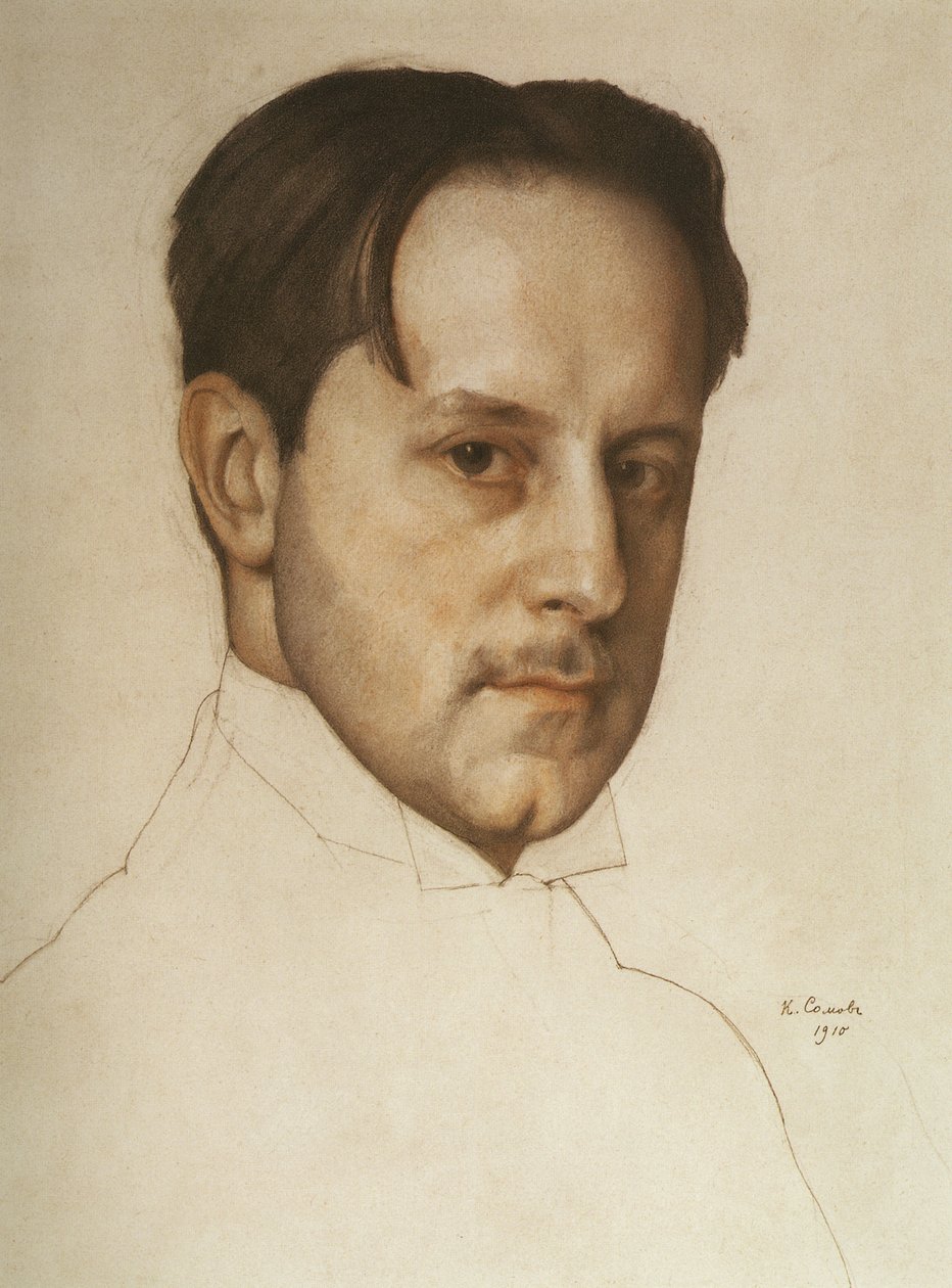 صورة للفنان مستيسلاف دوبوزينسكي 1875-1957 ، 1910. بواسطة كونستانتين أندرييفيتش سوموف