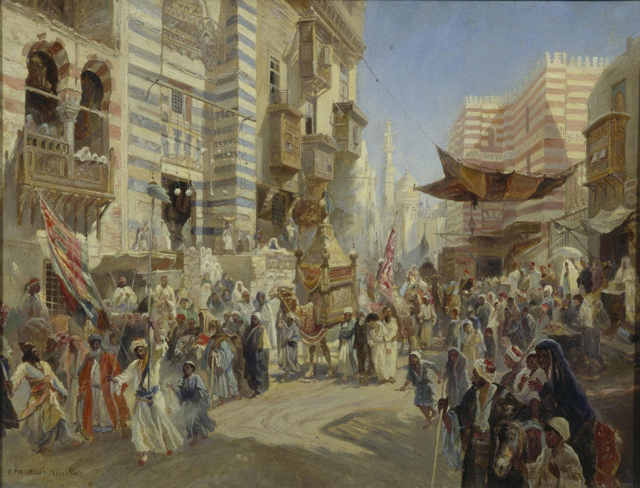 تسليم السجادة المقدسة في القاهرة 1876 بواسطة كونستانتين إيجوروفيتش ماكوفسكي