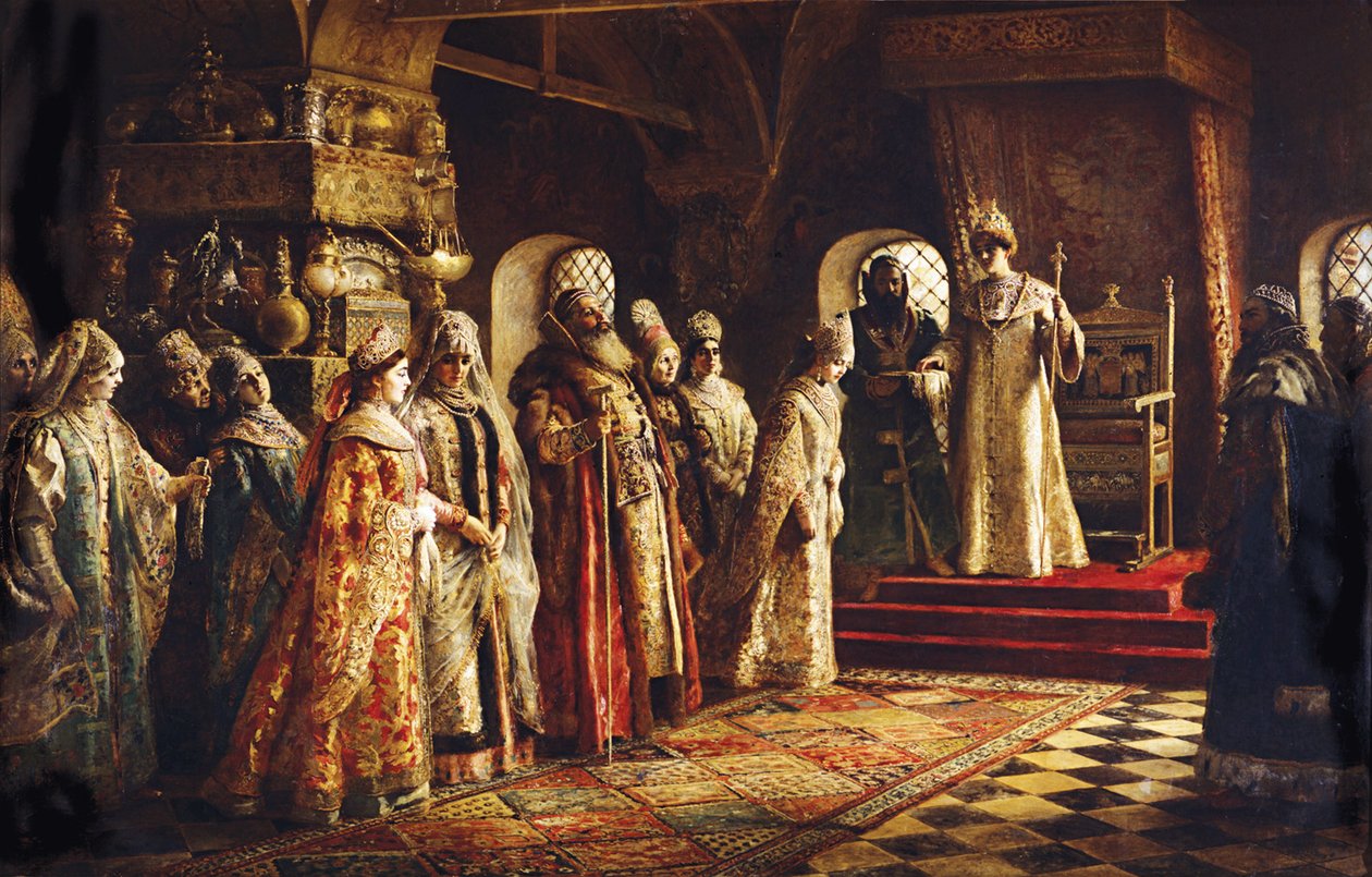 القيصر أليكسي ميخائيلوفيتش اختيار العروس ، 1886 بواسطة كونستانتين إيجوروفيتش ماكوفسكي