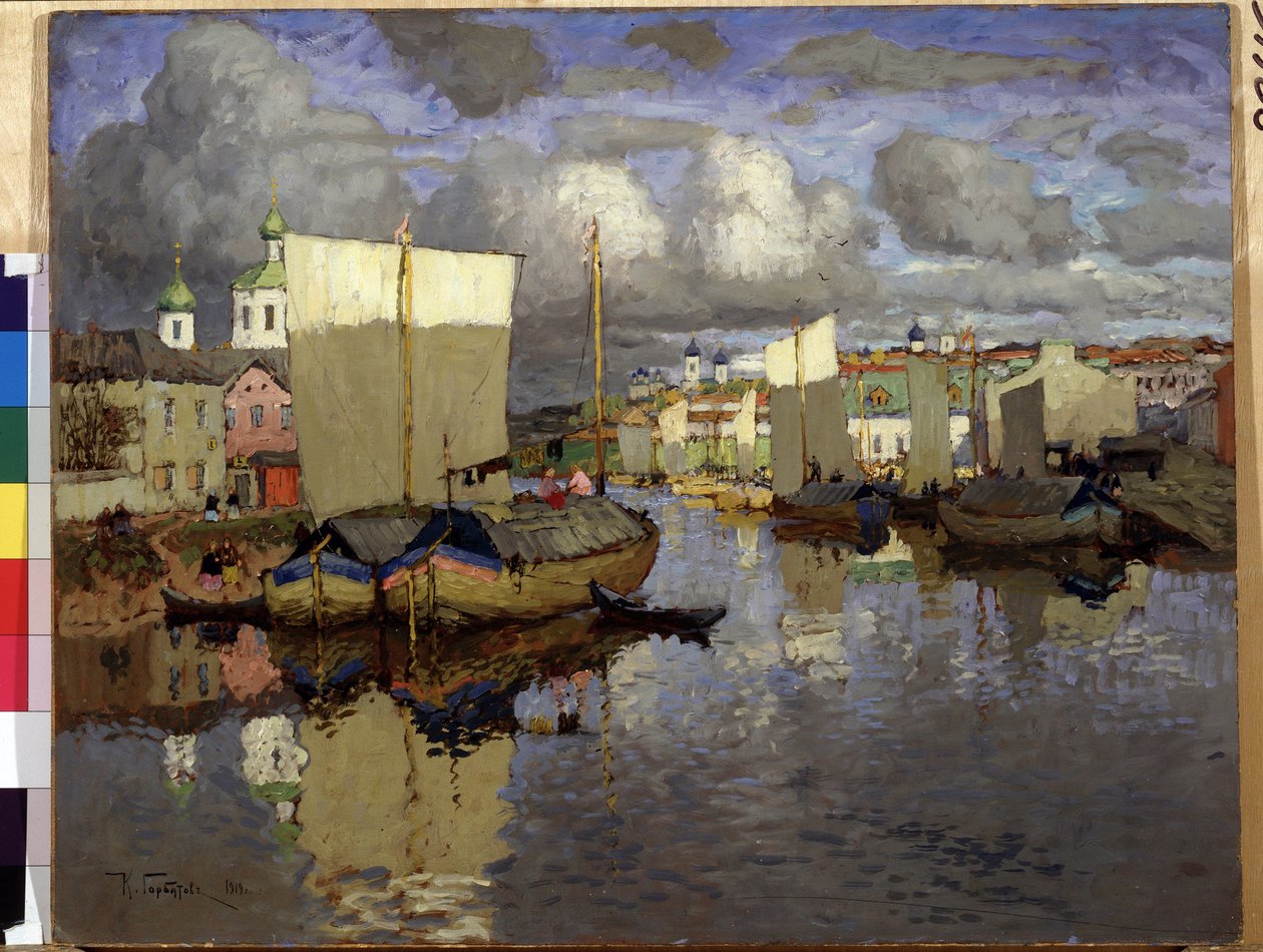 "بسكوف" لوحة رسمها كونستانتين (كونستانتين) جورباتوف (1876-1945) متحف الدولة الروسي 1919 ، سانت بطرسبرغ بواسطة كونستانتين إيفانوفيتش جورباتوف