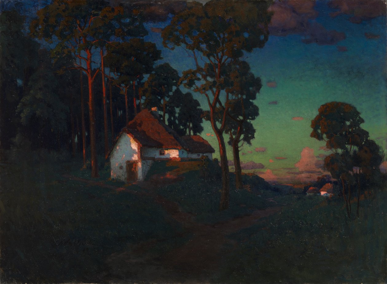 قرية عند الغروب ، 1923 بواسطة Konstantin Wroblewski