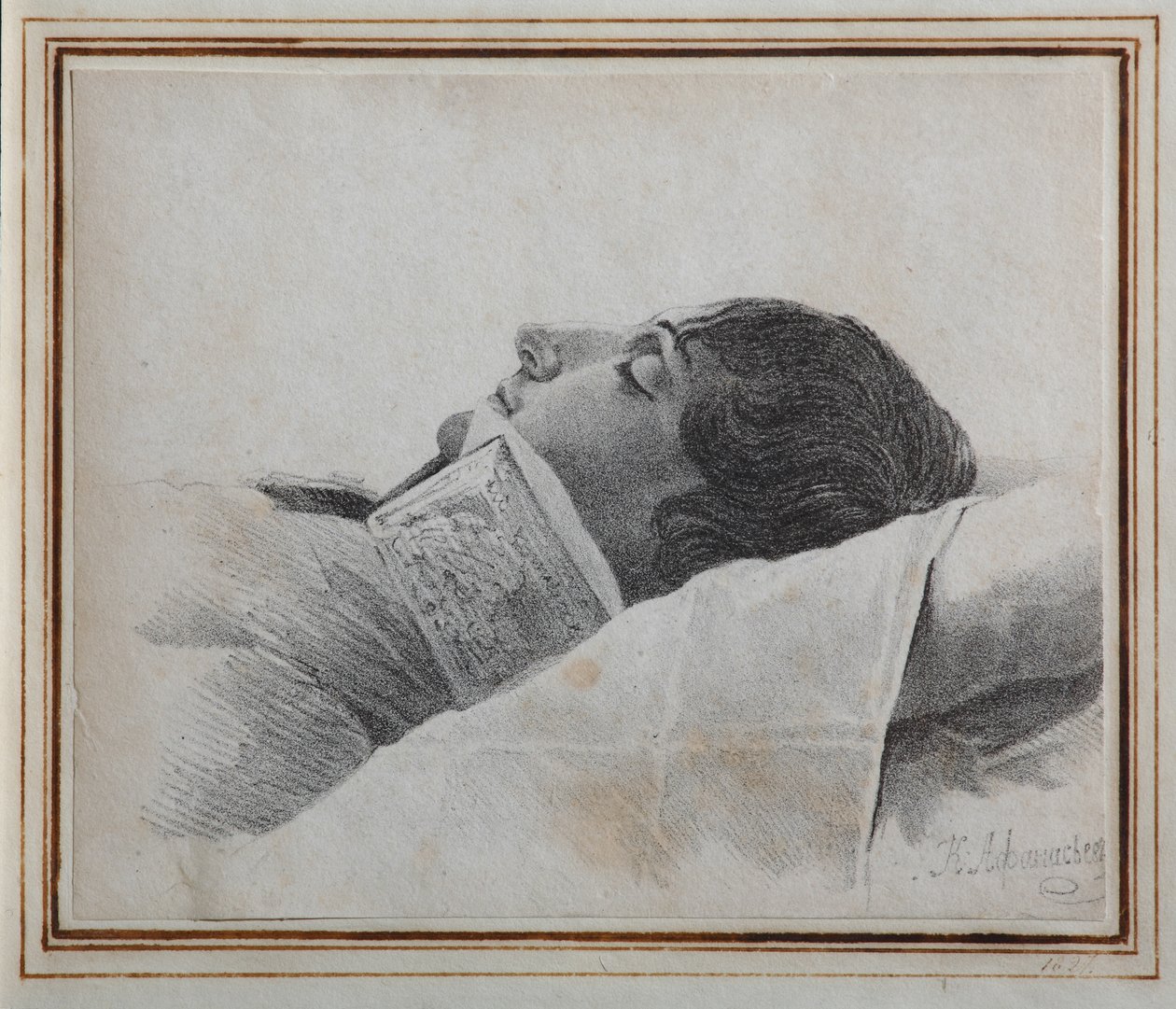 ديميتري فينيفيتينوف 1805-1827 على فراش الموت ، 1827 بواسطة كونستانتين ياكوفليفيتش افاناسييف
