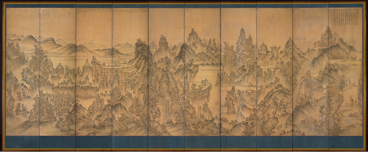 Seven Jeweled Mountain ، Shunman ، أواخر القرن التاسع عشر (حبر ولون على الحرير) بواسطة المدرسة الكورية