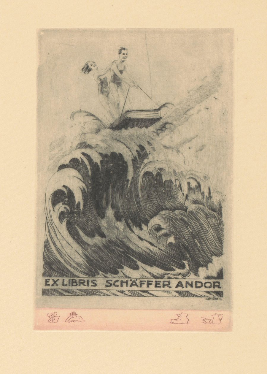 السابق ليبريس فان أندور شيفر Ex libris Schäffer Andor (العنوان على الكائن) بواسطة كورنيل ريفيز