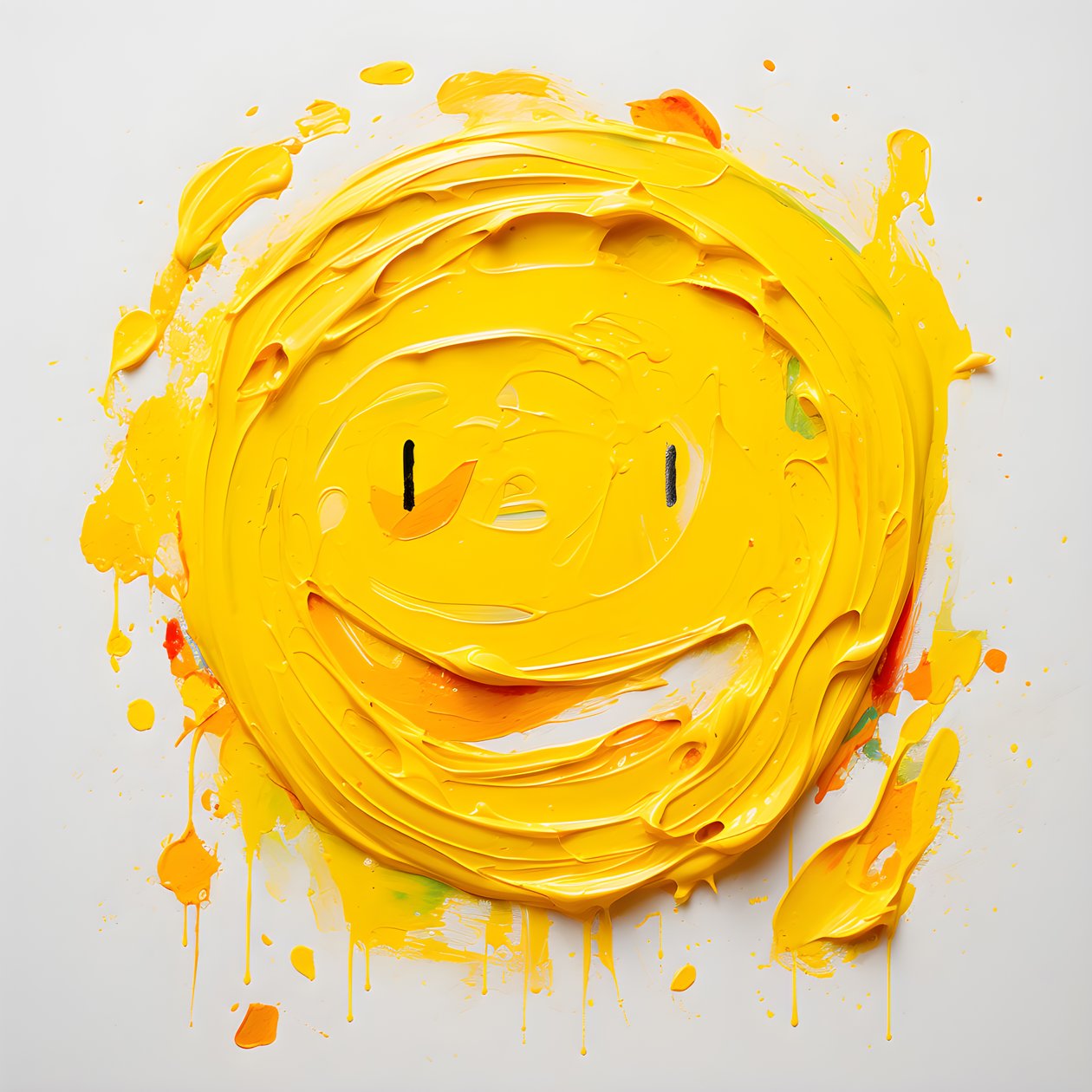 وجه مبتسم باللون الأصفر باللون impasto 2 بواسطة كيرت هيبك