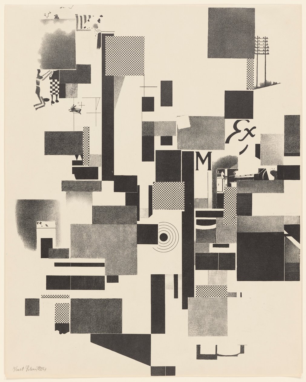 بدون عنوان ، رقم 2 من 6 من محفظة Merz 3. Kurt Schwitters 6 مطبوعات حجرية. مجلد Merz. أول محفظة من شركة Merz للنشر (Merz 3. Kurt Schwitters 6 lithos. Merz Portfolio. First Portfolio of the Merz Publisher) بواسطة كيرت شويترز