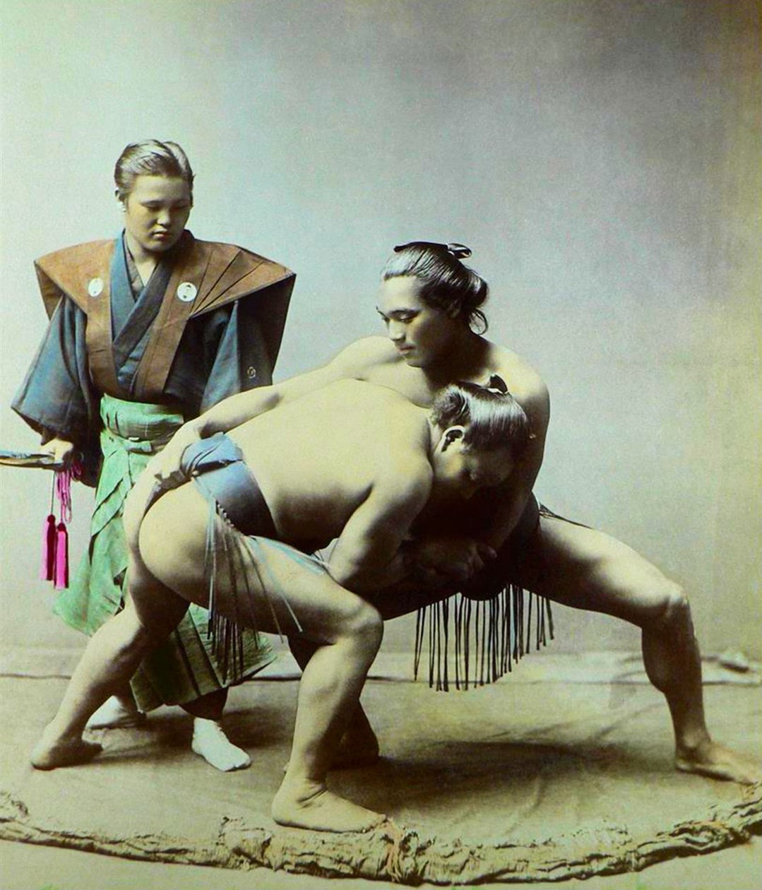 مصارعو السومو ، حوالي 1880 (صورة) بواسطة Kusakabe (Attr. To) Kimbei