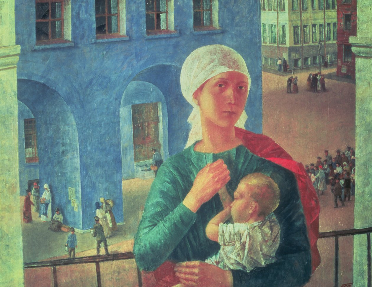 1918 في بتروغراد ، 1920 بواسطة Kuzma Sergeevich Petrov Vodkin