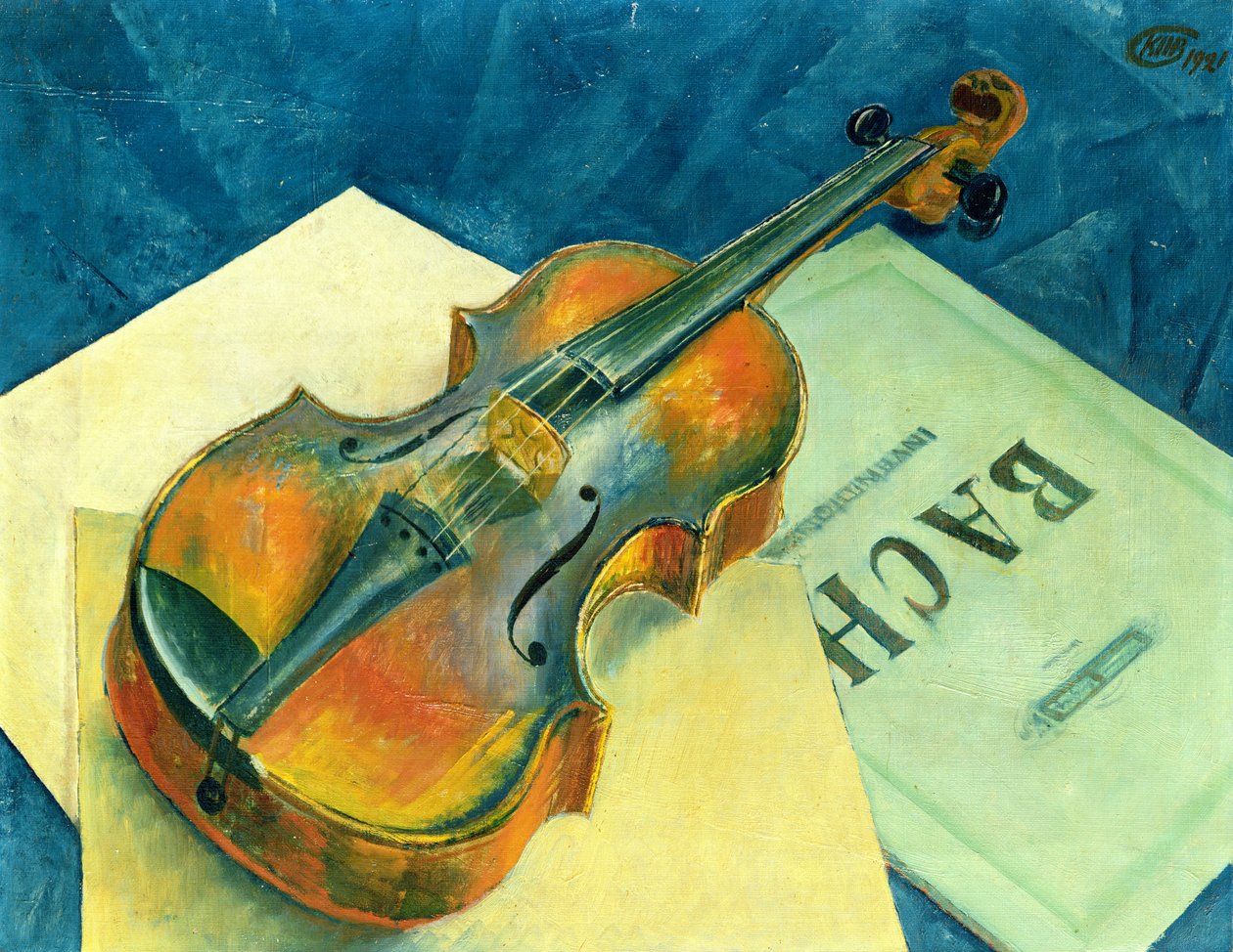 لا تزال الحياة مع الكمان ، 1921 بواسطة Kuzma Sergeevich Petrov Vodkin