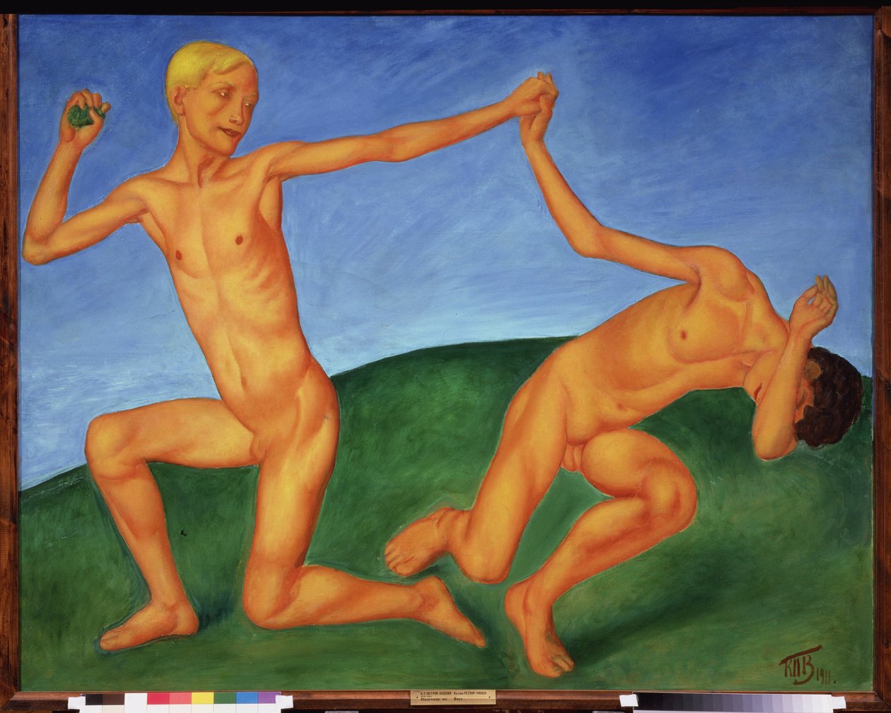 Garcons jouant. (الملل والشذوذ الجنسي). Peinture de Kuzma Sergeyevich Petrov-Vodkin (Petrov-Vodkin) (Kouzma Petrov Vodkine) (Petrov-Vodkine) (1878-1939) ، huile sur toile بواسطة Kuzma Sergeevich Petrov Vodkin