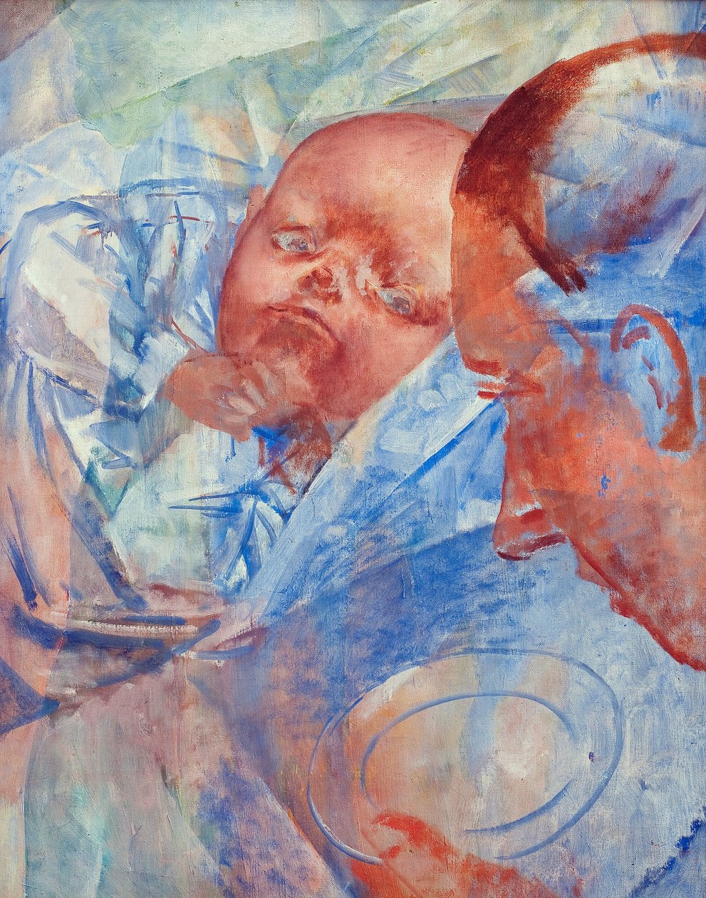 الأم والطفل - بيتروف فودكين (بيتروف فودكين) ، كوزما سيرجيفيتش (1878-1939) - 1922 - زيت على قماش - 64،2 × 50،3 - مجموعة خاصة بواسطة Kuzma Sergeevich Petrov Vodkin