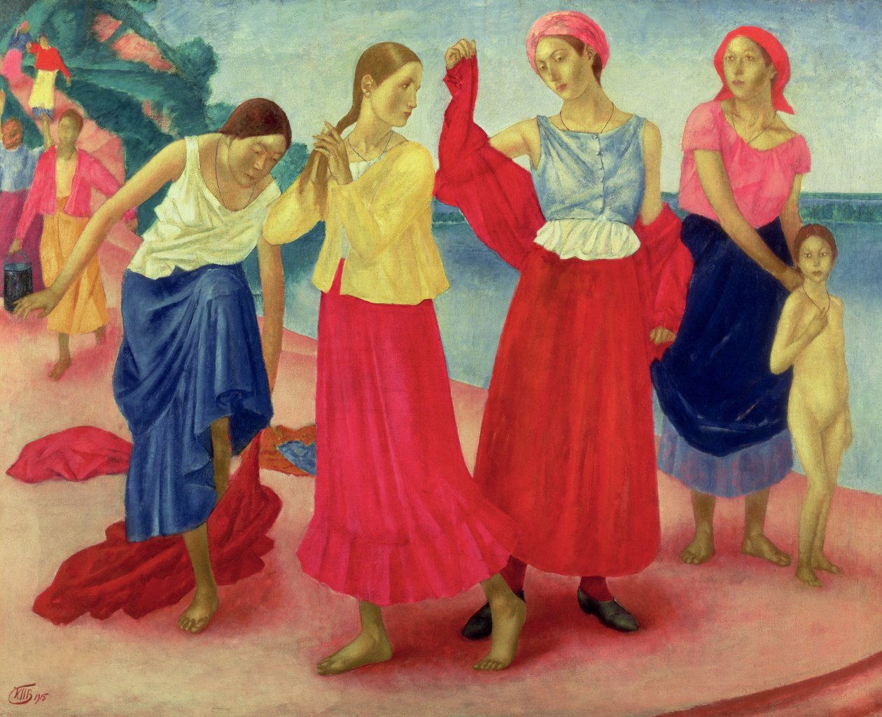 الشابات في الفولجا ، 1915 بواسطة Kuzma Sergeevich Petrov Vodkin