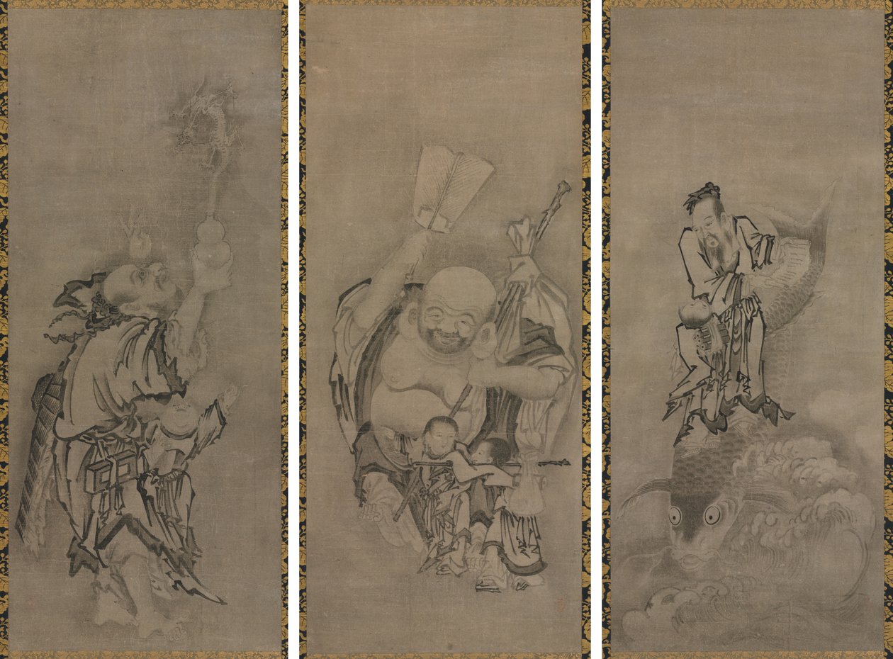 Hotei مع Daoist Immortals بواسطة كيوسيكي تومونوبو