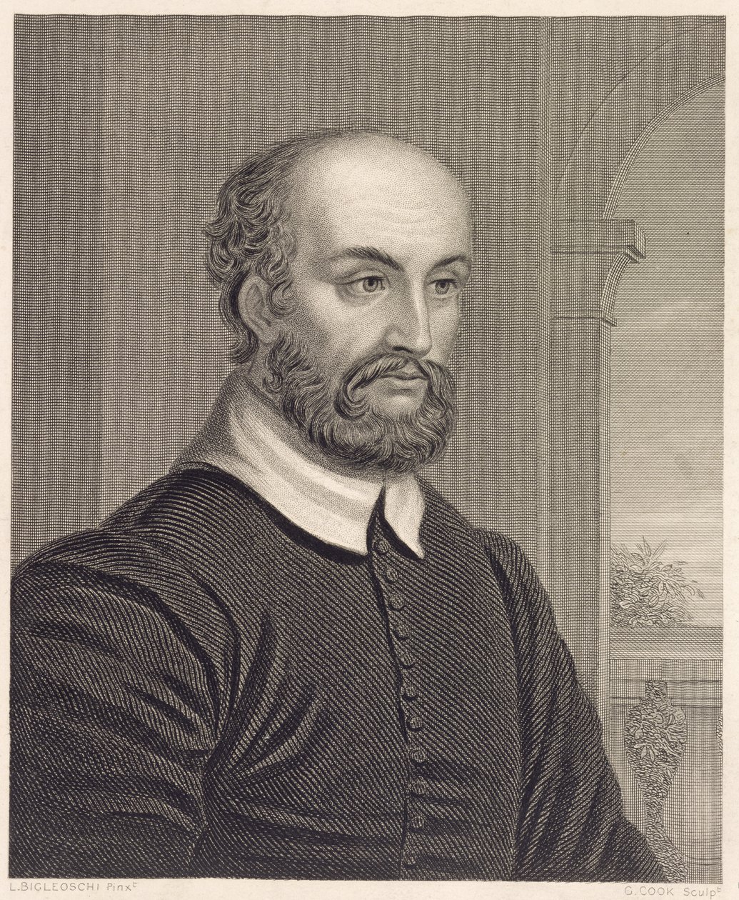 أندريا بالاديو (1508-80) ، نقشها ج. كوك بواسطة L. Bigleoschi
