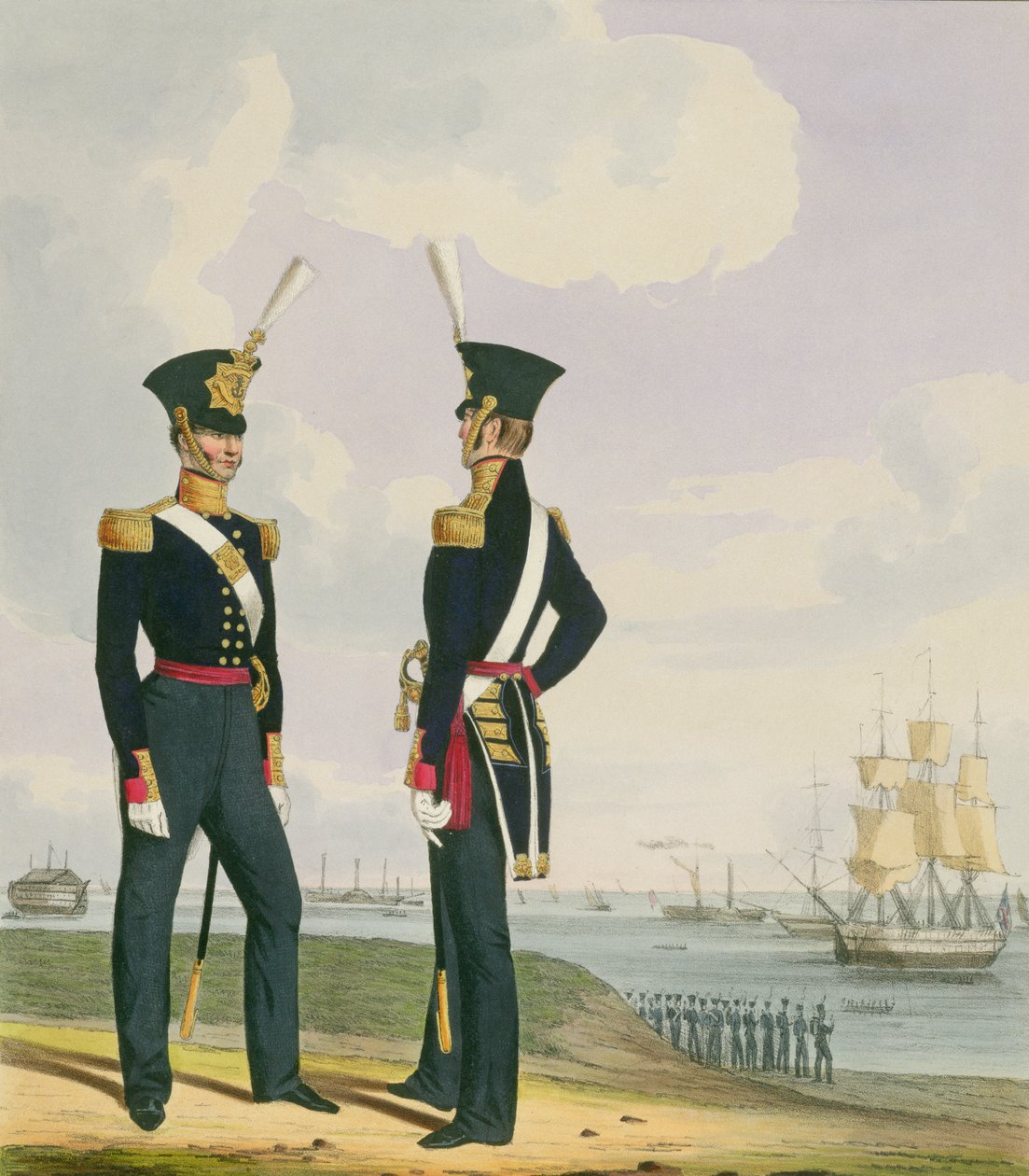 الجراحون ، اللوحة 6 من "زي البحرية الملكية والمارينز" ، نقشها الفنانون ، c.1830-37 بواسطة L. و Eschauzier ، سانت مانسيون