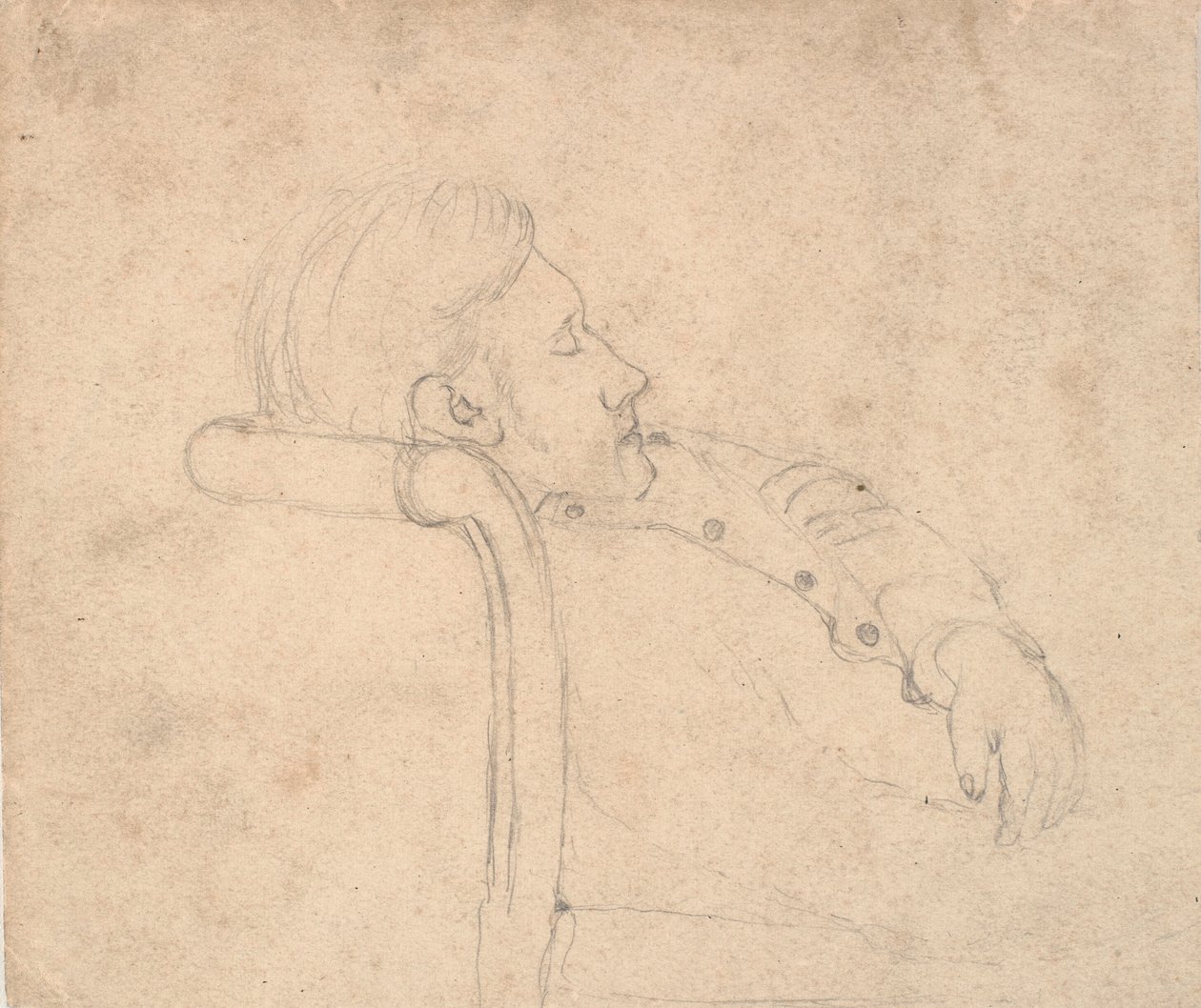 رجل نائم على الأريكة. نصف شخصية بواسطة خاتم Andersen من Laurit