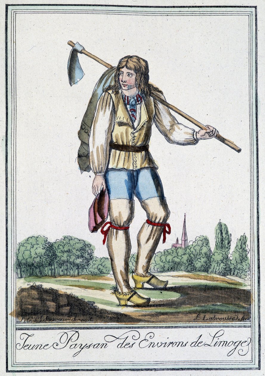 فلاح شاب من محيط ليموج - في "" Encyclopédie des voyages "بقلم J. Grasset St Sauveur ، Deron ، Paris بواسطة LF Labrousse