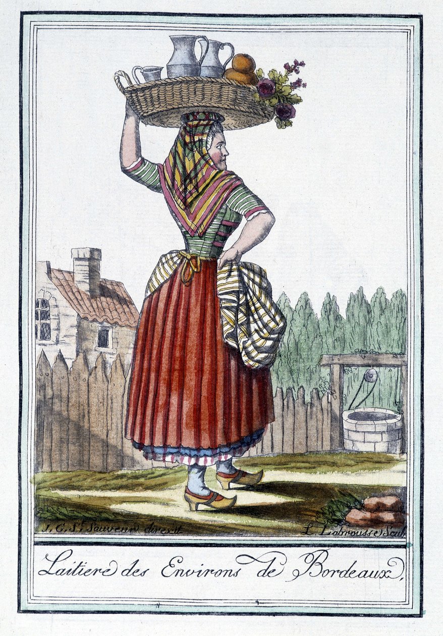 إمرأة حلابة من محيط بوردو - في "" Encyclopédie des voyages "بقلم J. Grasset St Sauveur ، Deron ، Paris بواسطة LF Labrousse