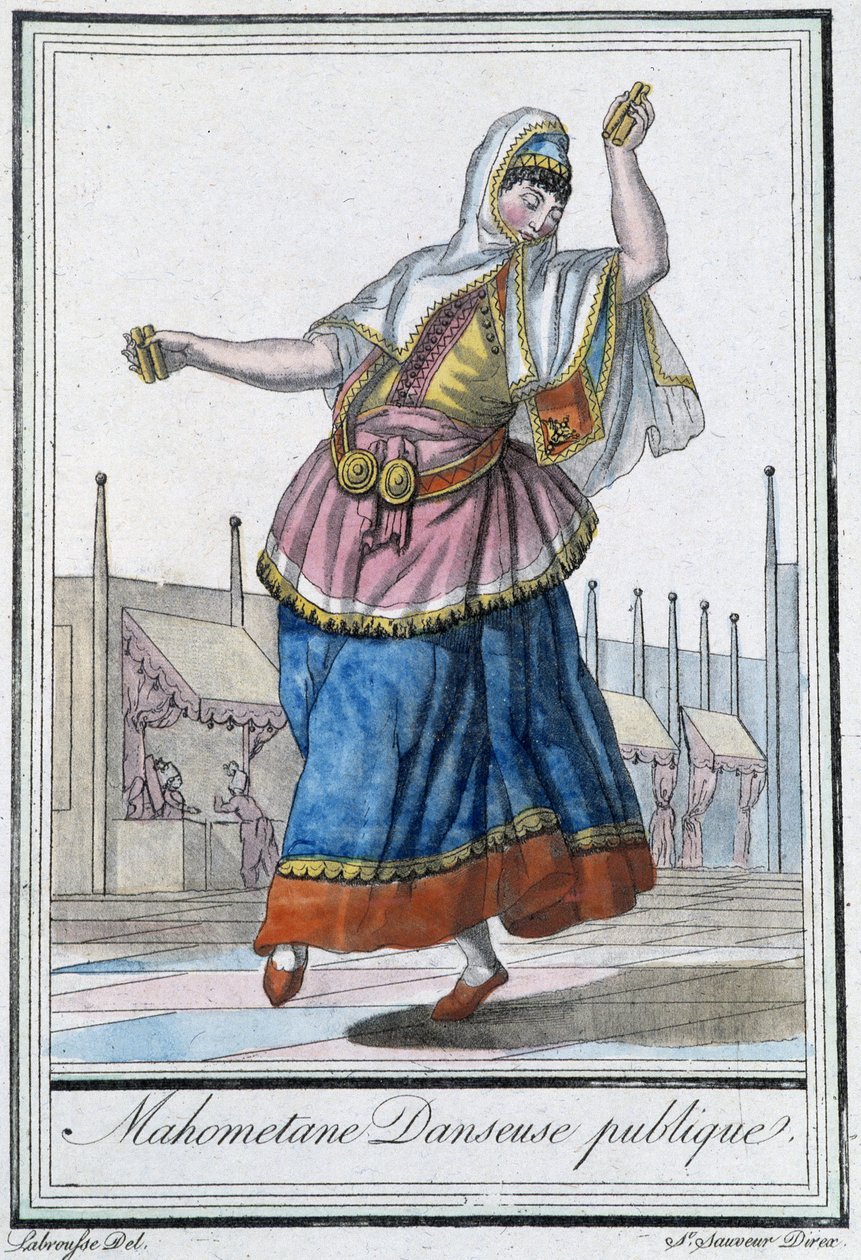 راقصة Mahometane العامة - في "Encyclopédie des voyages" بقلم J. Grasset St Sauveur ، محرر. ديروي ، باريس بواسطة LF Labrousse