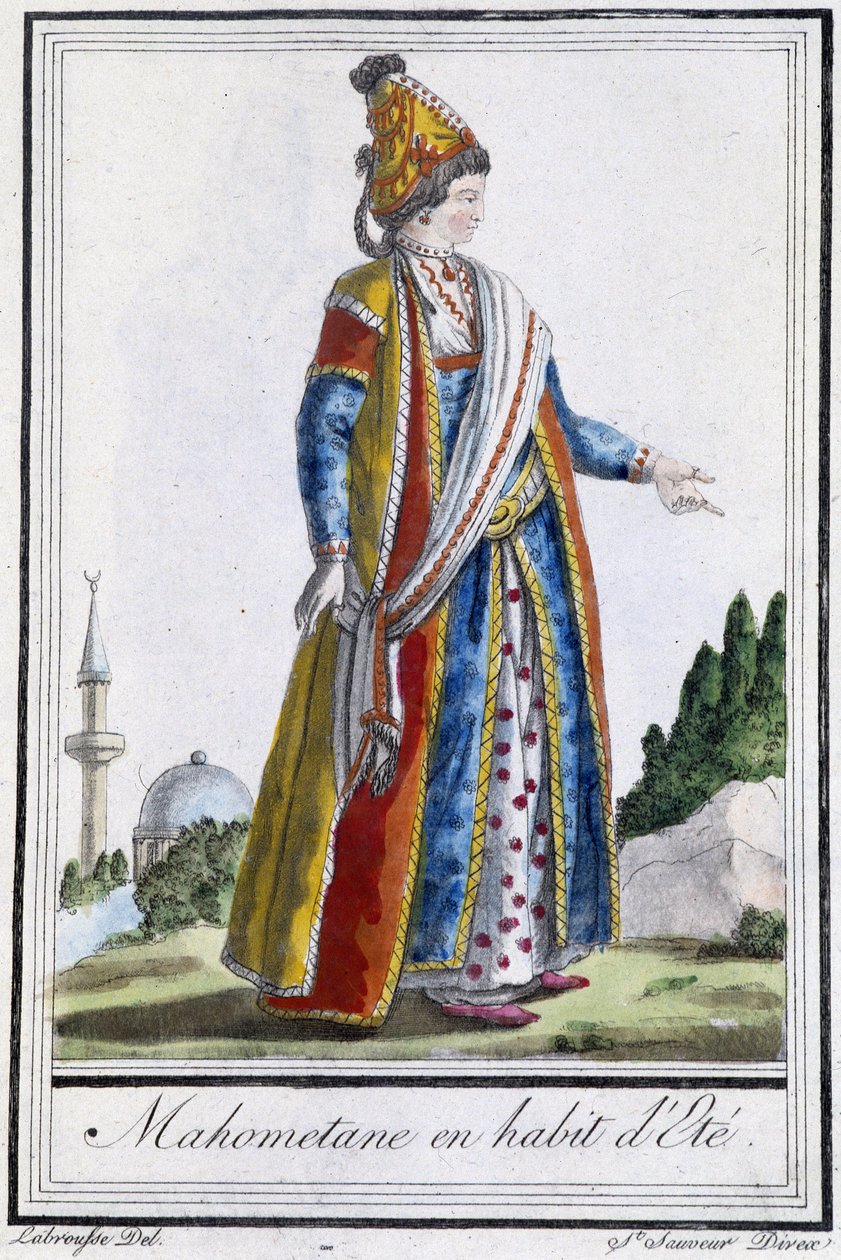 Mahometane في ثوب الصيف - في "" Encyclopédie des voyages "بقلم J. Grasset St Sauveur ، محرر. ديروي ، باريس بواسطة LF Labrousse