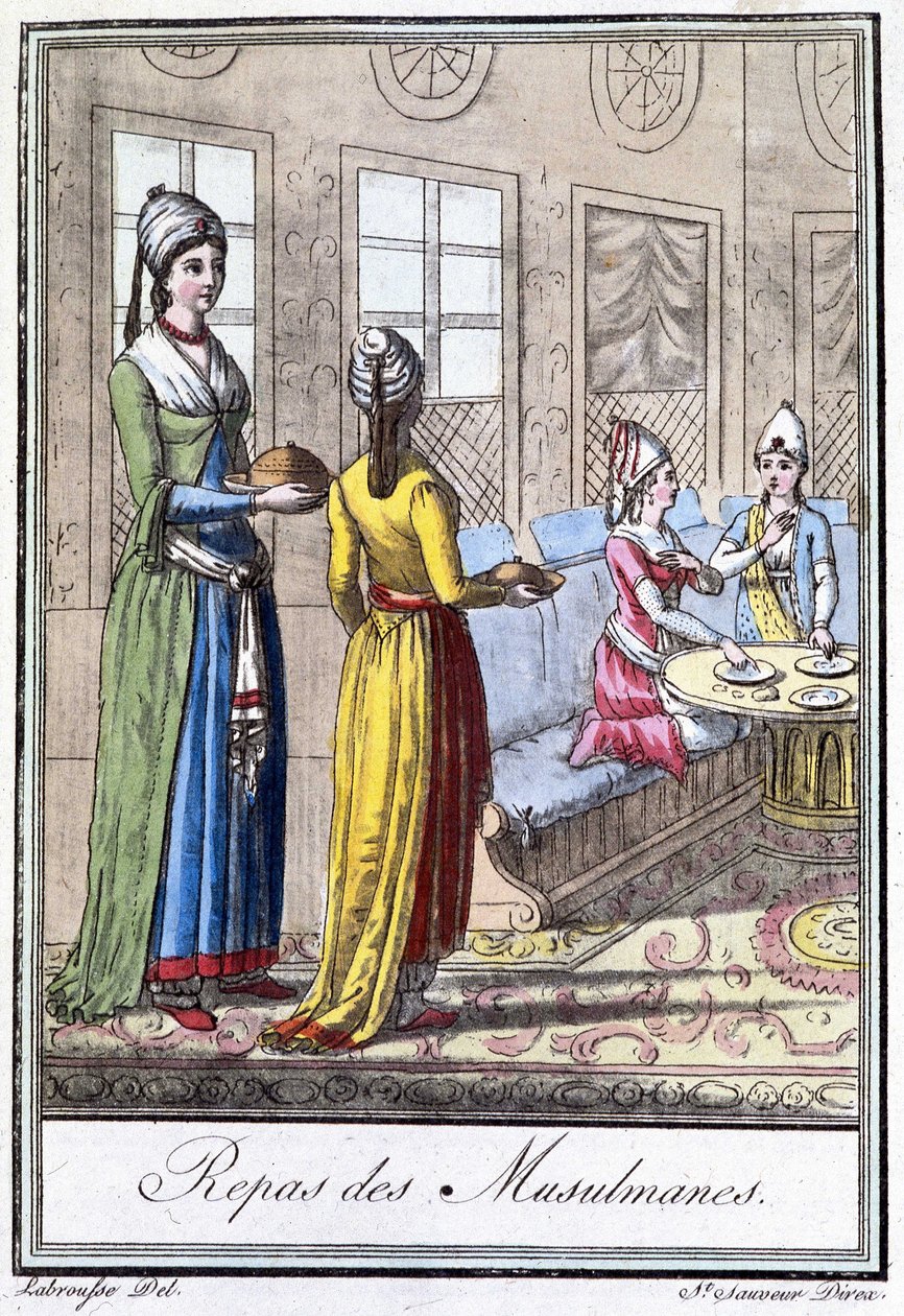 وجبة النساء المسلمات - في "" موسوعة الأسفار "بقلم ج. غراست سانت سوفور ، محرر. ديروي ، باريس بواسطة LF Labrousse