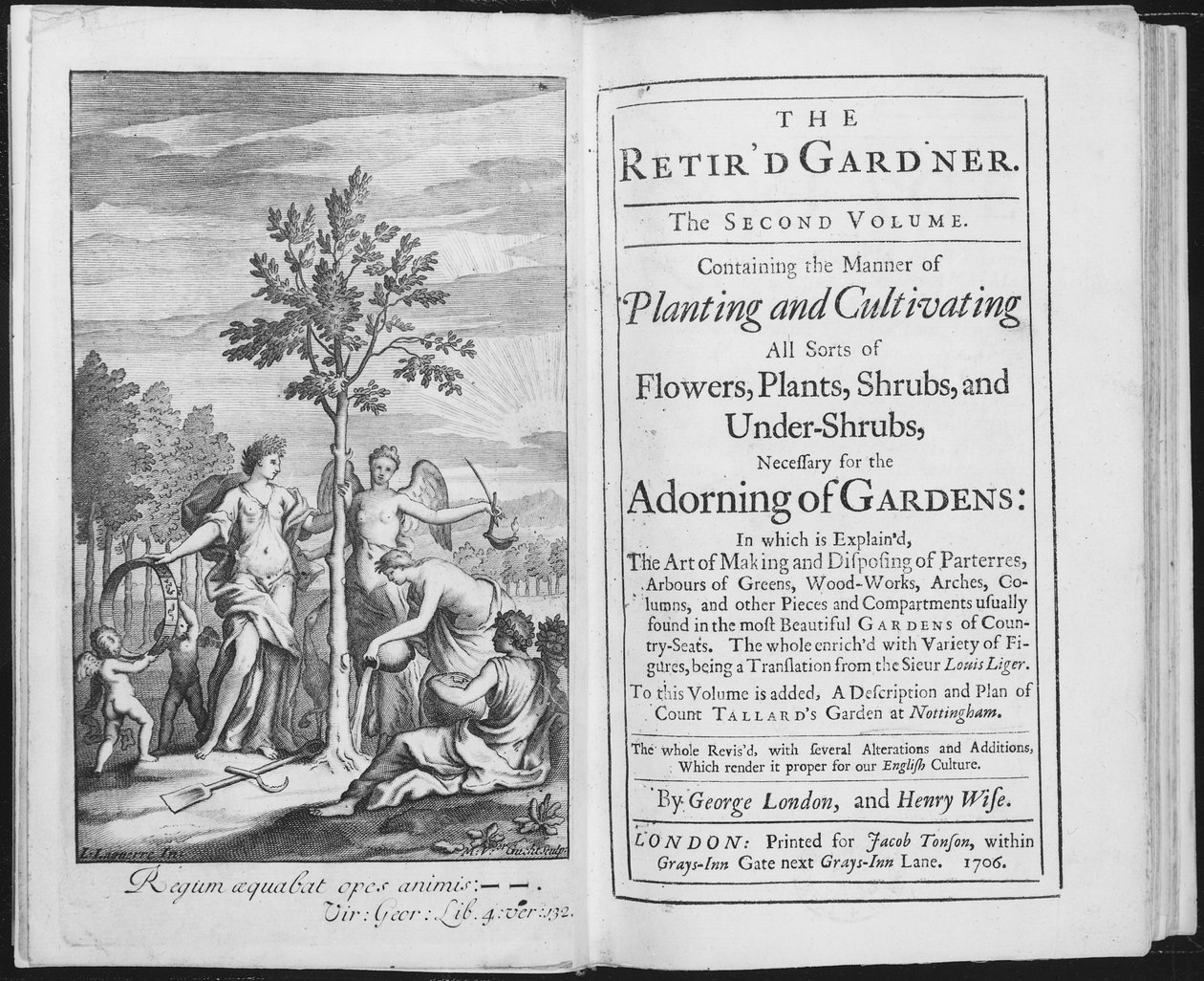 صورة لواحد The Retird Gardener لجورج لندن وهنري وايز ، نقشها فان دير جوتشت ، 1706 (صور من وزن الجسم) بواسطة لاغوير