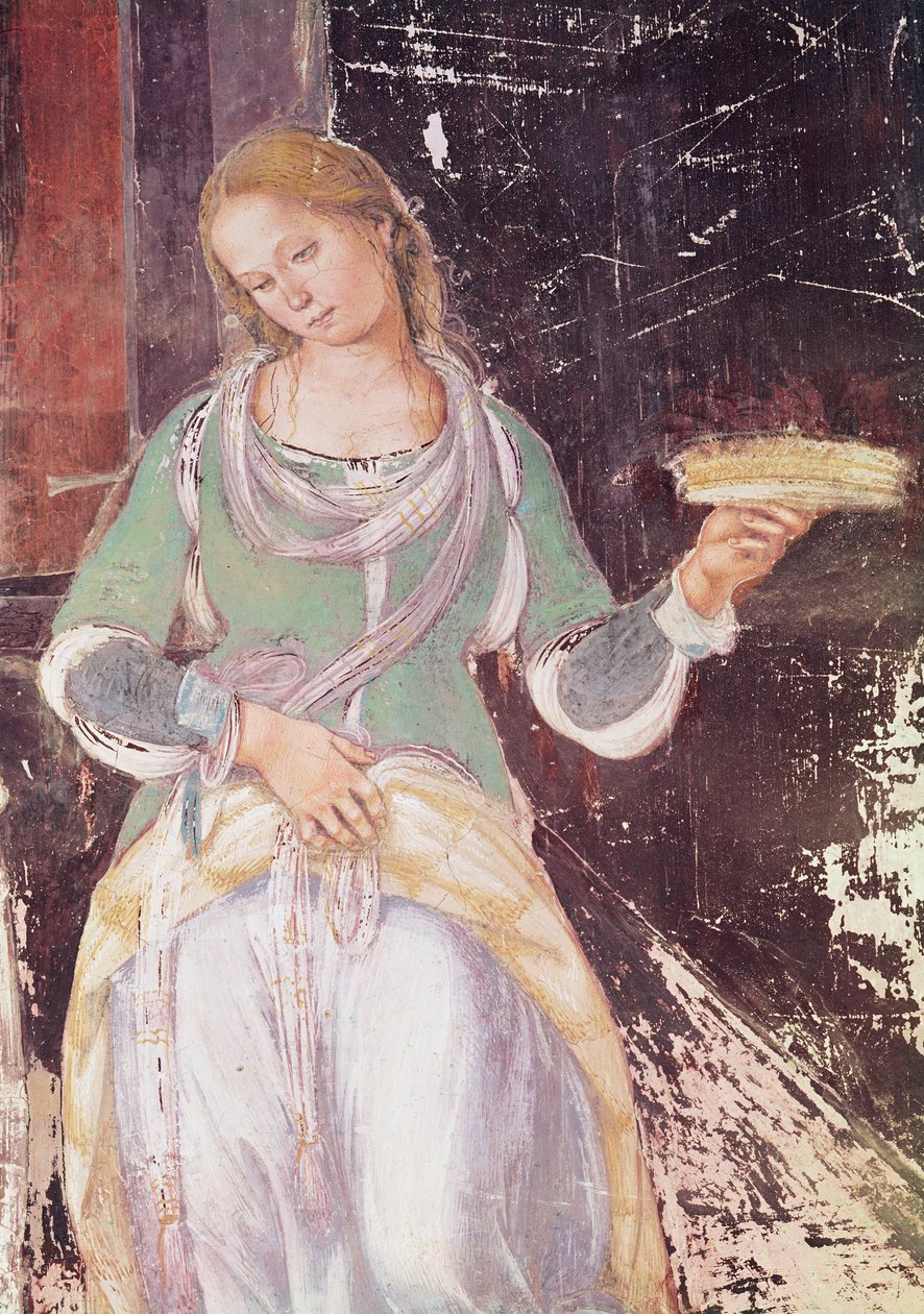 خادم يحمل سلة ، تفاصيل القديس بنديكت الذي يتلقى الضيافة ، من حياة القديس بنديكت ، 1497-98 (تفاصيل 164410) بواسطة L. و Sodoma ، G.Signorelli