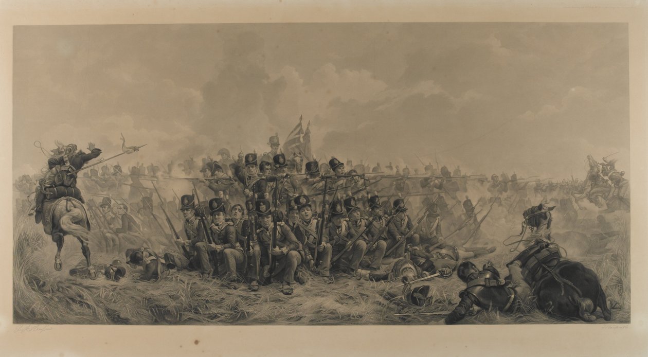 Quatre-Bras 1815 ، منقوش بواسطة F. Stacpoole ، 1875 بواسطة سيدة بتلر