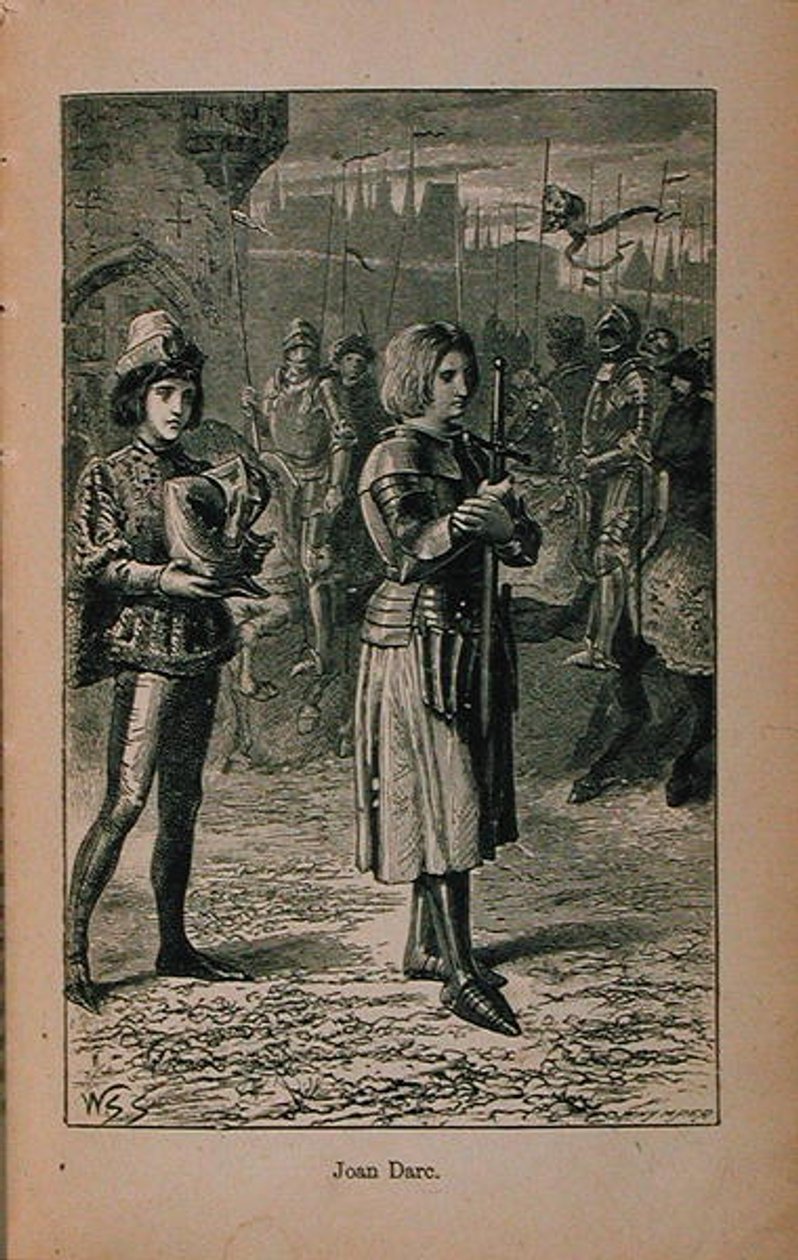 جان دارك (c.1412-31) توضيح من Little Arthurs History of France: من أقدم العصور إلى سقوط الإمبراطورية الثانية المنشورة عام 1899 بواسطة السيدة م. شالكوت