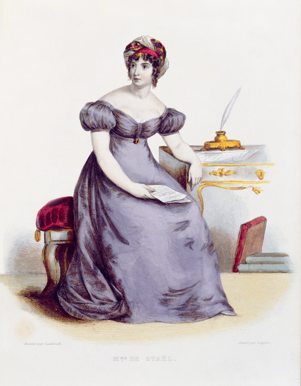 Mme de Stael ، ج .1840 (نقش الألوان) بواسطة ليدريك