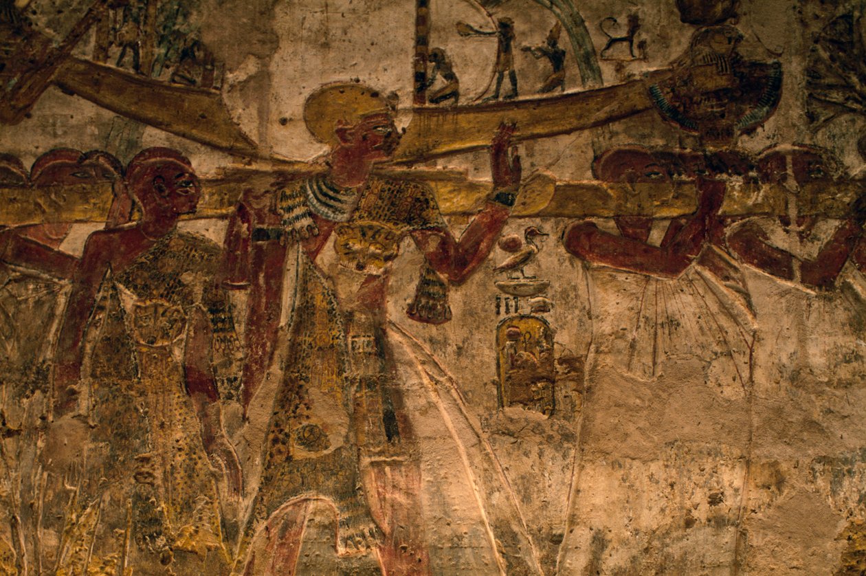 Bas-relief from the temple of Derr, Lower Nubia, Egypt, Egyptian civilization, New Kingdom, Dynasty XIX بواسطة ليلى (فنانة معاصرة) الشوا