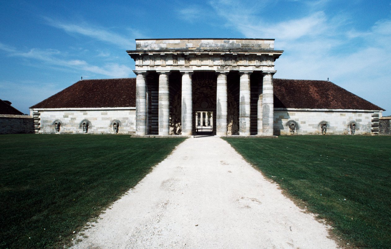 Main entrance to the Royal Saltworks (Saline Royale), Arc-et-Senans, Franche-Comte, France بواسطة ليلى (فنانة معاصرة) الشوا
