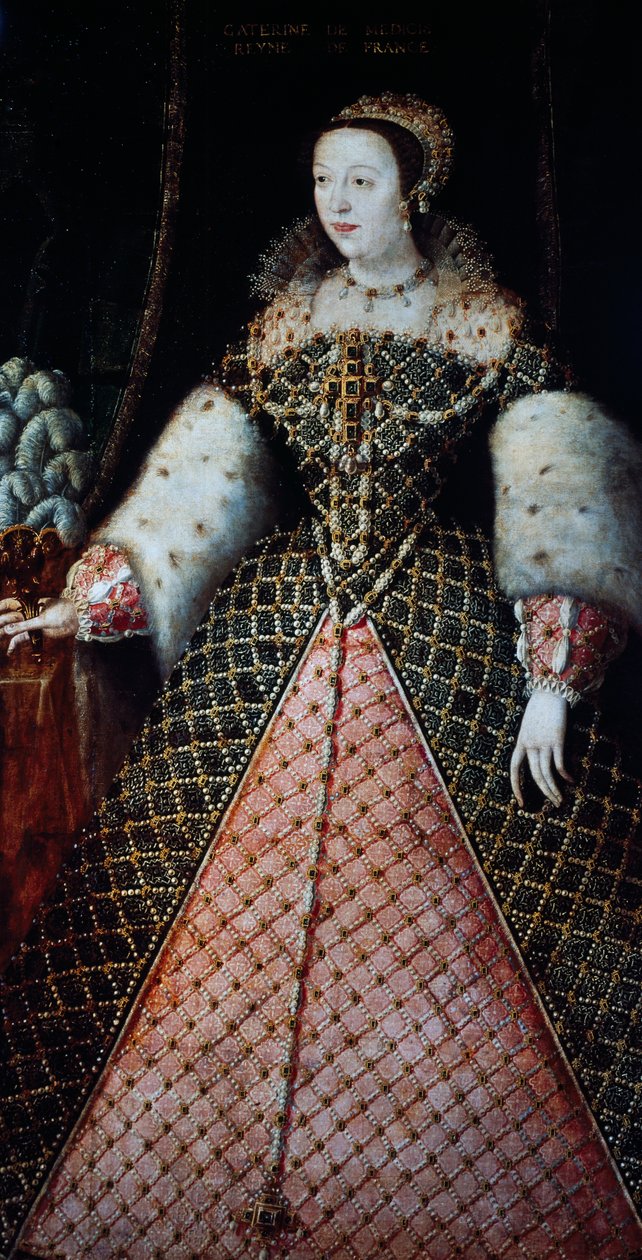 Portrait of Catherine de Medici, Queen Consort of King Henry II of Valois, c.1547-59 (oil on canvas) بواسطة ليلى (فنانة معاصرة) الشوا