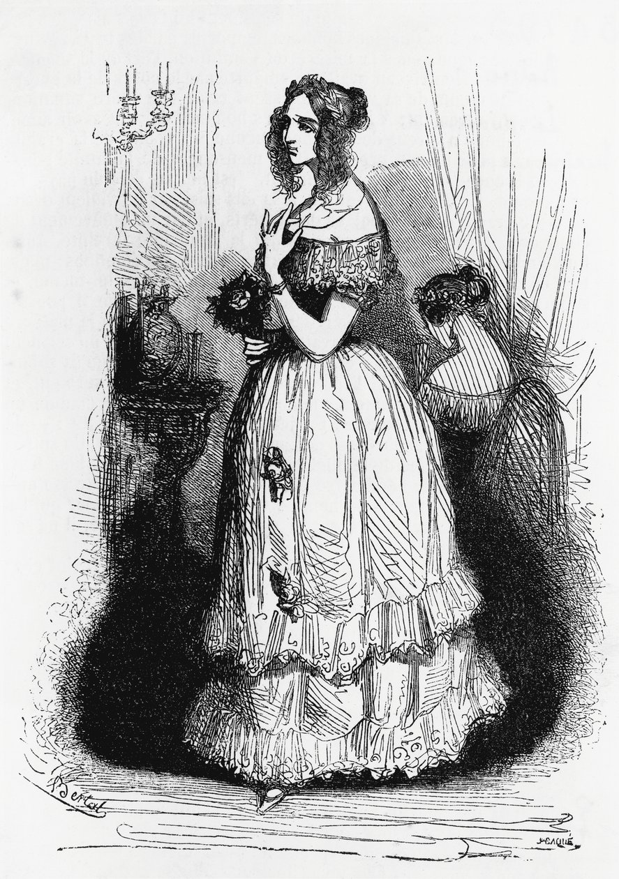 Illustration for Duchess Of Langeais, novel by Honore de Balzac (1799-1850) from multi-volume collection entitled Human Comedy, engraving by Laisne بواسطة لايسن لايسن