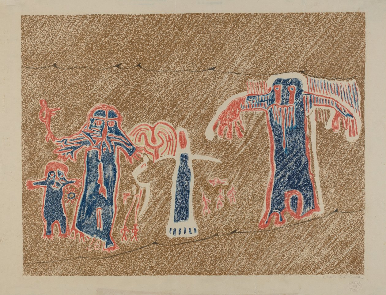 Petroglyph - شخصيات بشرية بواسطة لالا إيف ريفول