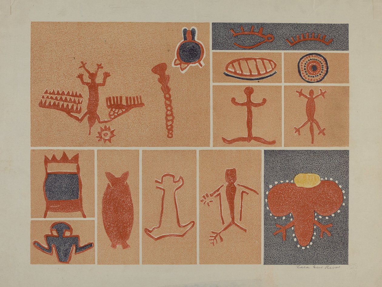 Petroglyph - شخصيات بشرية بواسطة لالا إيف ريفول