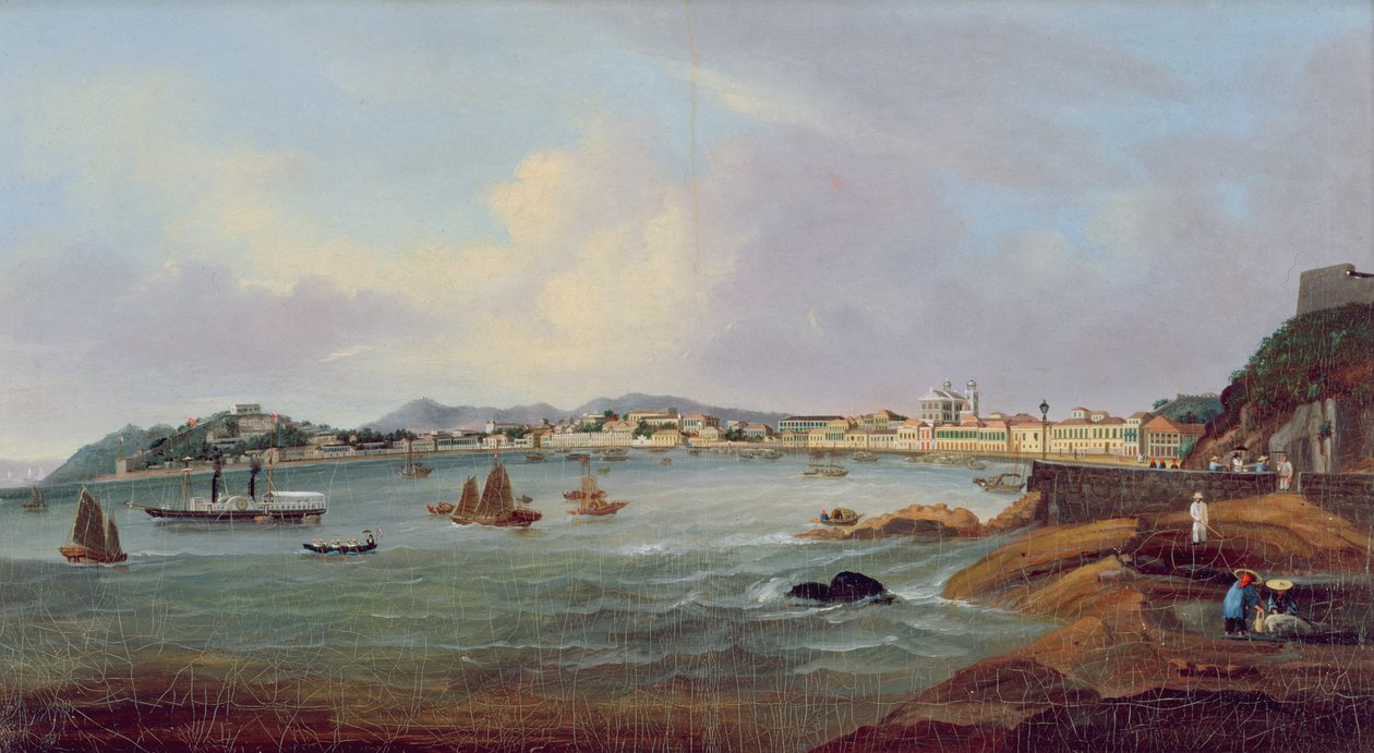ميناء في ماكاو ، الصين ، حوالي عام 1855 (زيت على قماش) بواسطة لام كوا (سمة إلى)